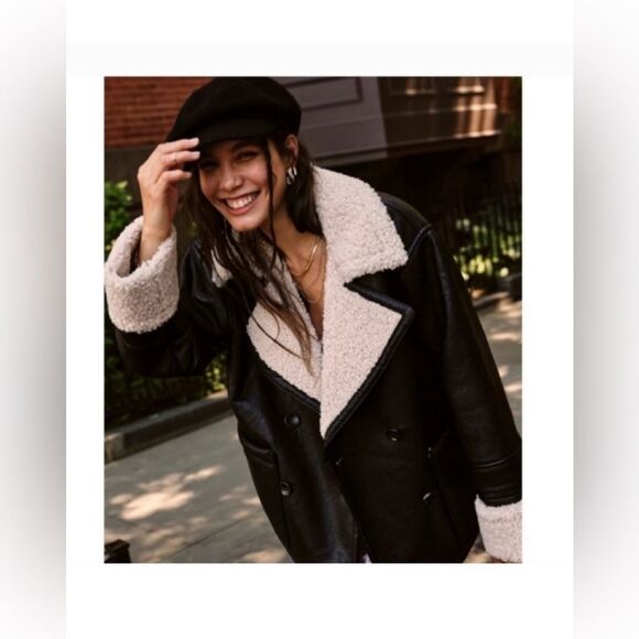 Free People Jackets & Blazers - NWT Free People Kaja Bonded Leather Car Coat M